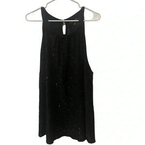 Lane Bryant black sequin swing halter top dressy tank size 22/24